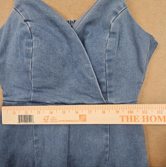 Highway Jeans Spaghetti Strap Jumpsuit Size Small Sleeveless Stretch Blue Denim - Picture 12 of 16